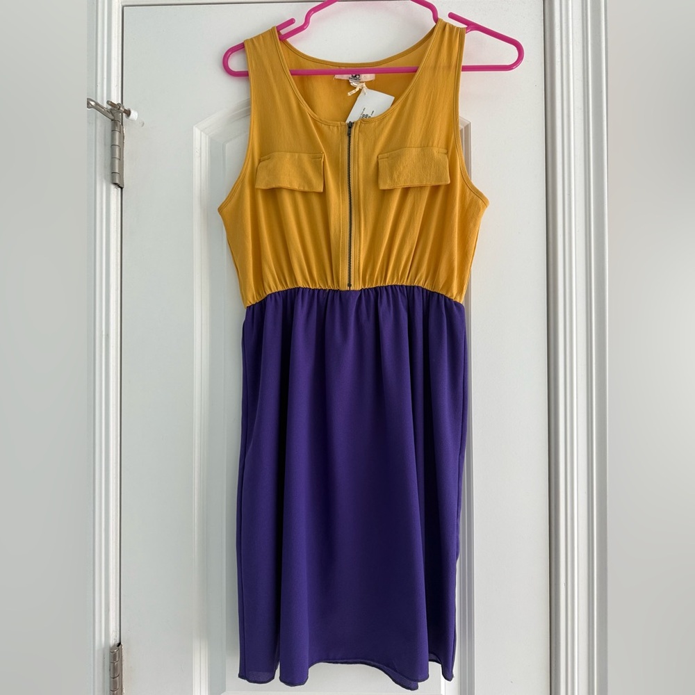 Ya Los Angeles Mustard and Purple Dress